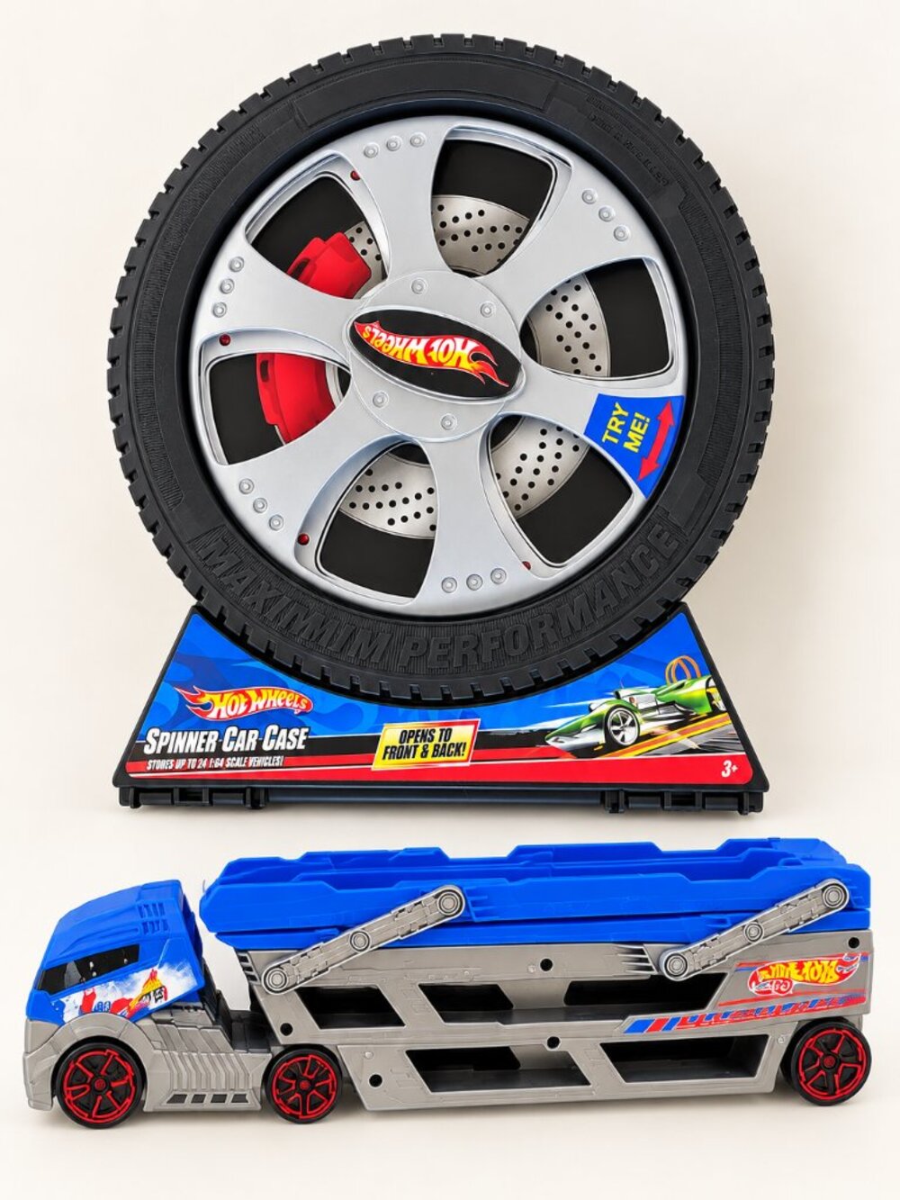 Hot Wheels Car Storage Case & Mega Hauler Truck Toy Lot